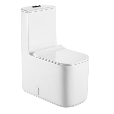 0.8 GPF/1.28 GPF Dual Flush Square Shape Ceramic Elongated Toilet Including Toilet Square Only Seat in White