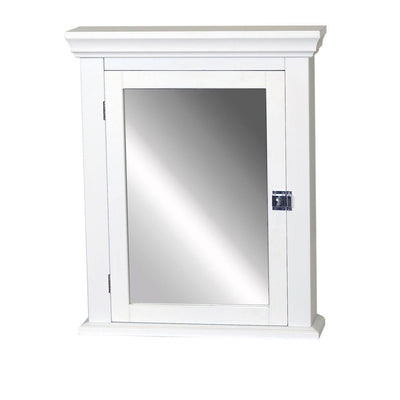 Early American 22-1/4 in. W x 27 in. H x 5-7/8 in. D Framed Surface-Mount Bathroom Medicine Cabinet in White - Super Arbor