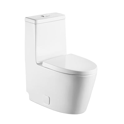 0.8 GPF/1.28 GPF Dual Bowl Flush Elongated Toilet Including Toilet Bowl Only Seat in White