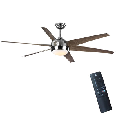 Windward 68 in. Color Changing Integrated LED Indoor/Outdoor Polished Nickel Ceiling Fan with Light and Remote Control - Super Arbor