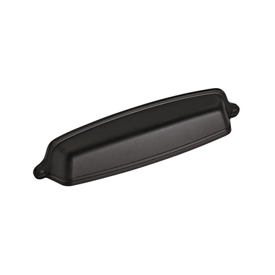 Allison Value 5-1/16 in (128 mm) Center-to-Center Matte Black Cabinet Drawer Cup Pull - Super Arbor