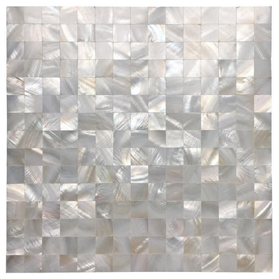 Art3d 12 in. x 12 in. Mother of Pearl Shell Mosaic Tile Backsplash in White - Super Arbor