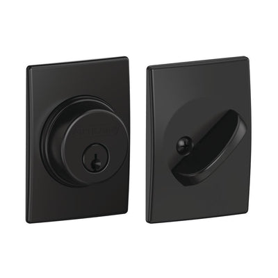 Century Matte Black Single Cylinder Deadbolt - Super Arbor