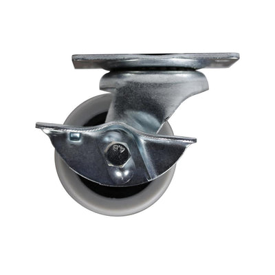 2 in. Medium Duty Gray TPR Swivel Plate Caster with Brake 90 lbs. Weight Capacity - Super Arbor