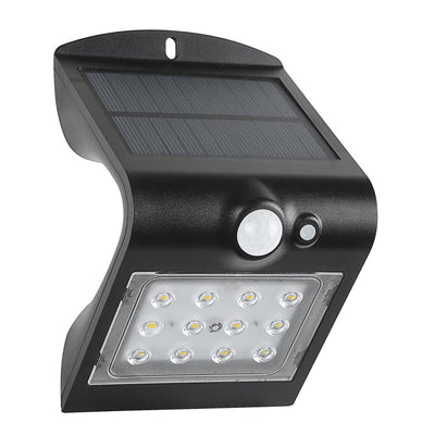 Defiant 120-Degree Solar Motion Activated Outdoor Integrated LED Area Light with Double Lighting (Black)
