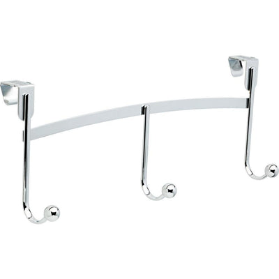 Lillington 17 in. Chrome Over-the-Door Ball End Hook Rack - Super Arbor