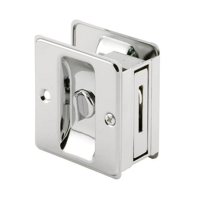 Polished Chrome, Pocket Door Privacy Lock - Super Arbor