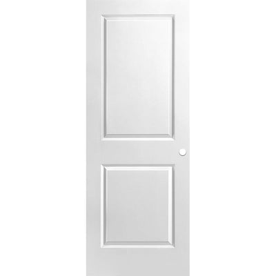 30 in. x 80 in. Primed 2-Panel Square Hollow Core Composite Interior Door Slab with Bore - Super Arbor