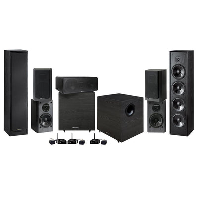 Home Theater Speaker System (7-Piece) with Wireless Transmitter Set - Super Arbor