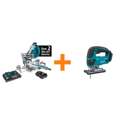 18V X2 LXT(36V) 12 in. Brushless Dual-Bevel Sliding Compound Miter Saw Kit 5.0Ah with bonus 18V LXT Jigsaw (Tool-Only) - Super Arbor