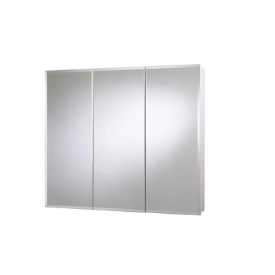 36 in. W x 30 in. H x 5-1/4 in. D Frameless Tri-View Surface-Mount Medicine Cabinet with Easy Hang System in White - Super Arbor