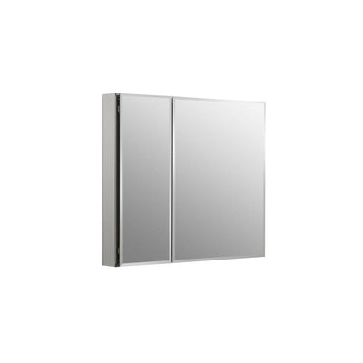 30 in. W x 26 in. H Two-Door Recessed or Surface Mount Medicine Cabinet in Silver Aluminum - Super Arbor