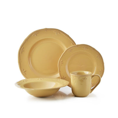 Sicily 16-Piece Casual Caramel Ceramic Dinnerware Set (Service for 4) - Super Arbor