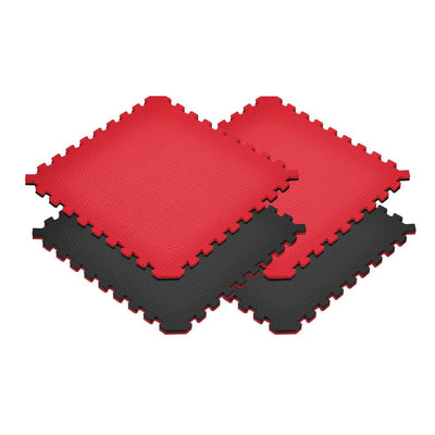 Norsk Black/Red 24 in. x 24 in. x 0.79 in. Foam Reversible Interlocking Floor Mat (4-Pack)