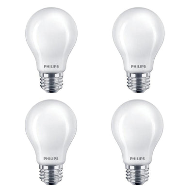 Philips 40-Watt Equivalent A19 Non-Dimmable Energy Saving Frosted Classic Glass LED Light Bulb Soft White (2700K) (4-Pack)