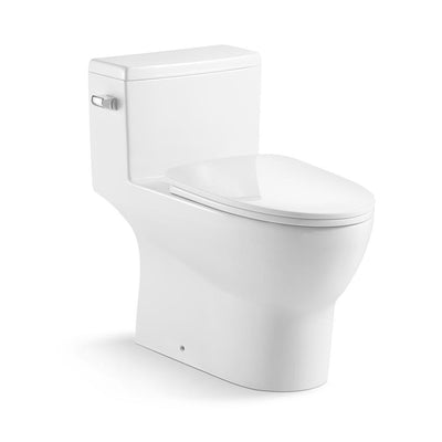 1.28/1.6 GPF Single Flush 1-Piece Round Chair Height Toilet - Seat Included - Super Arbor