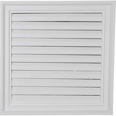 24 in. x 24 in. Square Primed PolyUrethane Paintable Gable Louver Vent - Super Arbor