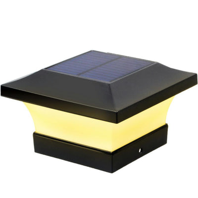 Brightest Solar Black LED 4 in. x 4 in. Deck Post Light with 100 Lumens (10-Watt Equivalent) - Super Arbor