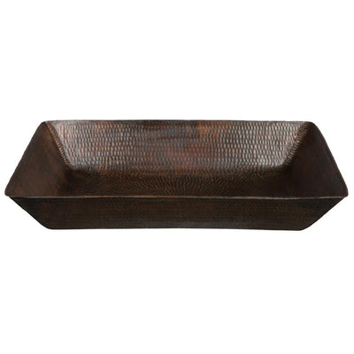 Premier Copper Products Rectangle 20 in. Hammered Copper Vessel Sink in Oil Rubbed Bronze - Super Arbor