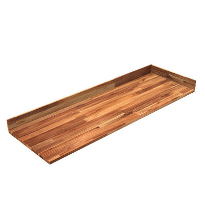 73 in. x 24 in. x 1 in. Acacia Vanity Top with Backsplash, Golden Teak - Super Arbor