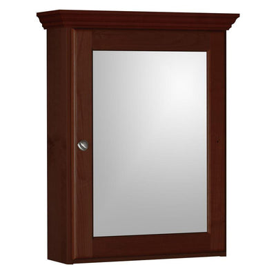 Ultraline 19 in. W x 27 in. H x 6-1/2 in. D Framed Surface-Mount Bathroom Medicine Cabinet in Dark Alder - Super Arbor