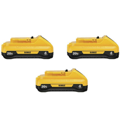 20-Volt MAX Compact Lithium-Ion 4.0Ah Battery Pack (3-Pack) - Super Arbor
