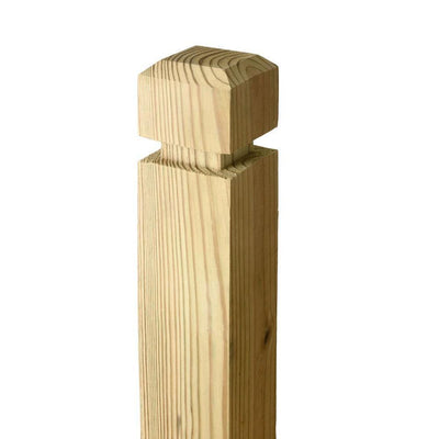 4 in. x 4 in. x 9 ft. Pressure-Treated Pine Chamfered Decorative Fence Post - Super Arbor