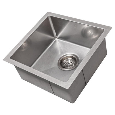 ZLINE 15 in. Boreal Undermount Single Bowl Bar Sink in DuraSnow®Stainless Steel - Super Arbor