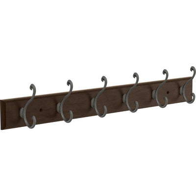 Scroll 24 in. Cocoa and Soft Iron Hook Rack - Super Arbor