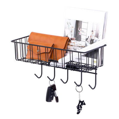 Metal Wall Mounted Entryway Organizer Rack with Hooks - Super Arbor