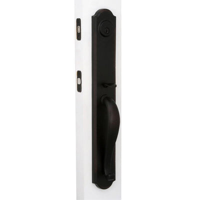 Molten Bronze Single Cylinder Oil-Rubbed Bronze Wiltshire Door Handleset with Durham Knob - Super Arbor