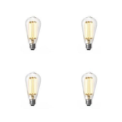 Feit Electric 60-Watt Equivalent ST19 Dimmable LED Clear Glass Vintage Edison Light Bulb With Straight Filament Soft White (4-Pack) - Super Arbor