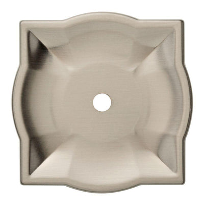 Quatrefoil 2 in. Satin Nickel Cabinet Knob Backplate - Super Arbor