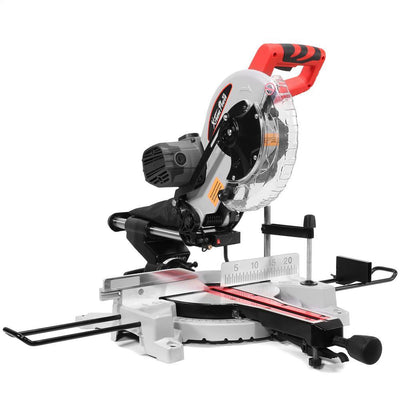 15 Amp 10 in. Compact Sliding Single Bevel Laser Compound Corded Miter Saw - Super Arbor