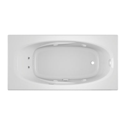 AMIGA 72 in. x 36 in. Acrylic Right-Hand Drain Rectangular Drop-In Whirlpool Bathtub with Heater in White - Super Arbor
