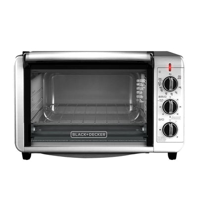 1500 W 6-Slice Black and Silver Convection Toaster Oven - Super Arbor