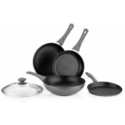 5-Piece Titanium Coated Aluminum Non-Stick Frying Pan Set in Gray - Super Arbor