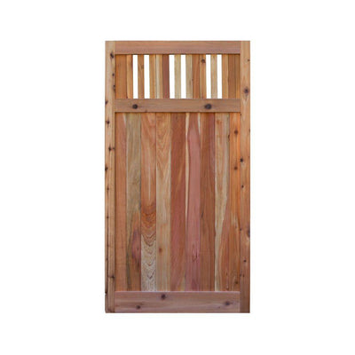 3 ft. x 6 ft. Western Red Cedar Flat Top Vertical Lattice Fence Gate - Super Arbor
