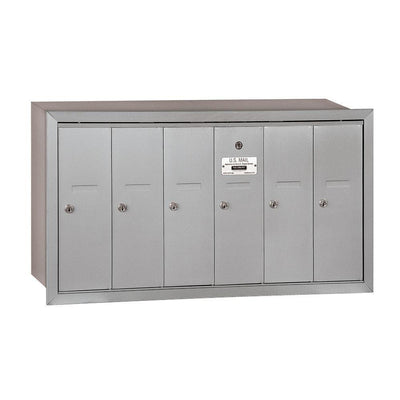 3500 Series Aluminum Recessed-Mounted Private Vertical Mailbox with 6 Doors - Super Arbor