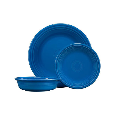 3-Piece Casual Lapis Ceramic Dinnerware Set (Service for 1) - Super Arbor