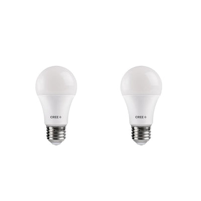 Cree 40W Equivalent Bright White (3000K) A19 Dimmable Exceptional Light Quality LED Light Bulb (2-Pack) - Super Arbor