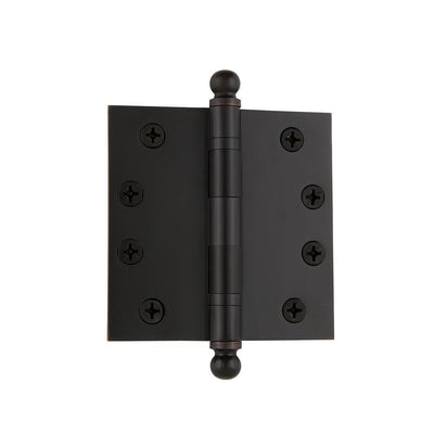 4 in. Ball Tip Heavy Duty Hinge with Square Corners in Timeless Bronze - Super Arbor