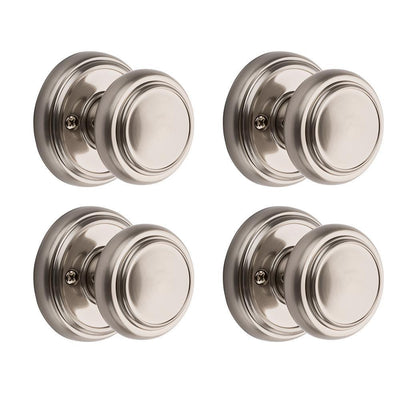 Prestige Alcott Satin Nickel Hall/Closet Door Knob (4-Pack) - Super Arbor