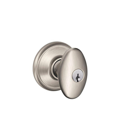 Sienna Satin Nickel Keyed Entry Door Knob - Super Arbor