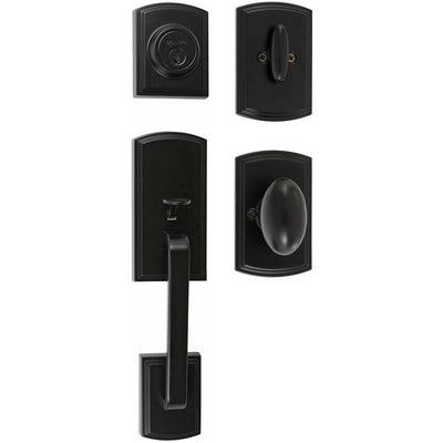 Visconti Single Cylinder Black Door Handleset with Canova Interior - Super Arbor