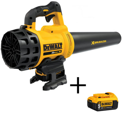 DEWALT 90 MPH 400 CFM 20V MAX Lithium Ion Cordless Handheld Leaf Blower with (2) 5.0Ah Battery and Charger Included - Super Arbor