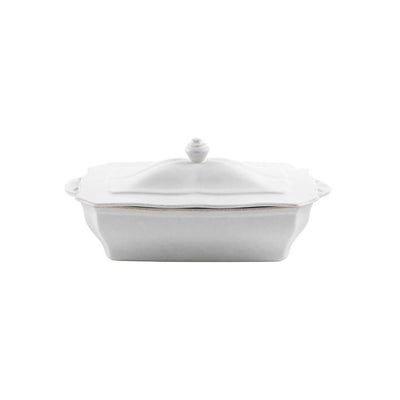 Impressions 12.75 in. 62.5 fl. oz. White Stoneware Covered Casserole - Super Arbor