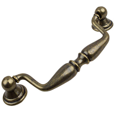 3-3/4 in. Center-to-Center Antique Brass Classic Swing Bail Drawer Pull (10-Pack) - Super Arbor