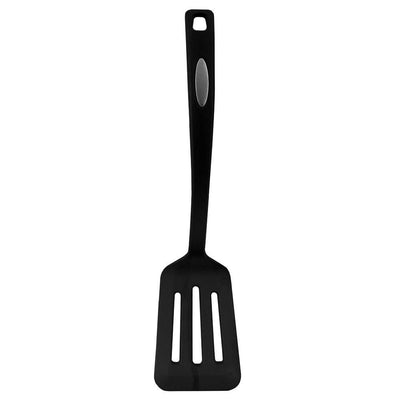 Nylon Black Flexible Non-Stick Slotted Spatula with Curved Handle - Super Arbor