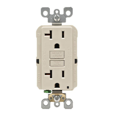 20 Amp Self-Test SmartlockPro Slim Duplex GFCI Outlet, White - Super Arbor